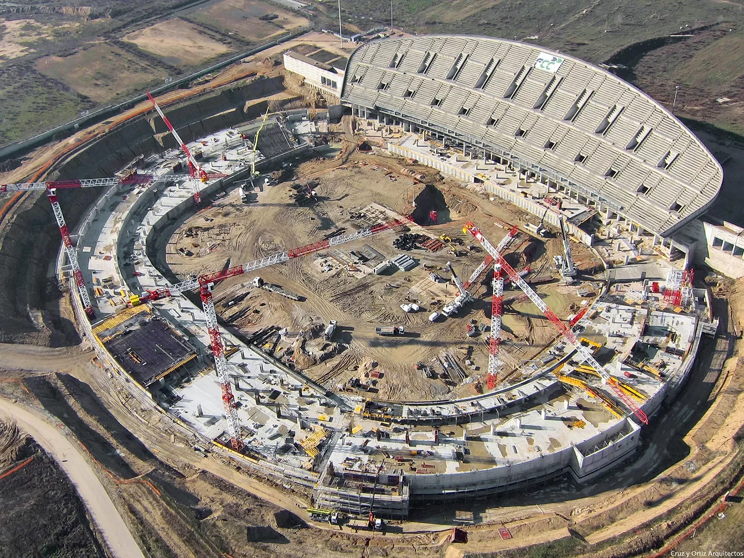 Construcción del  estadio Metropolitano de Madrid